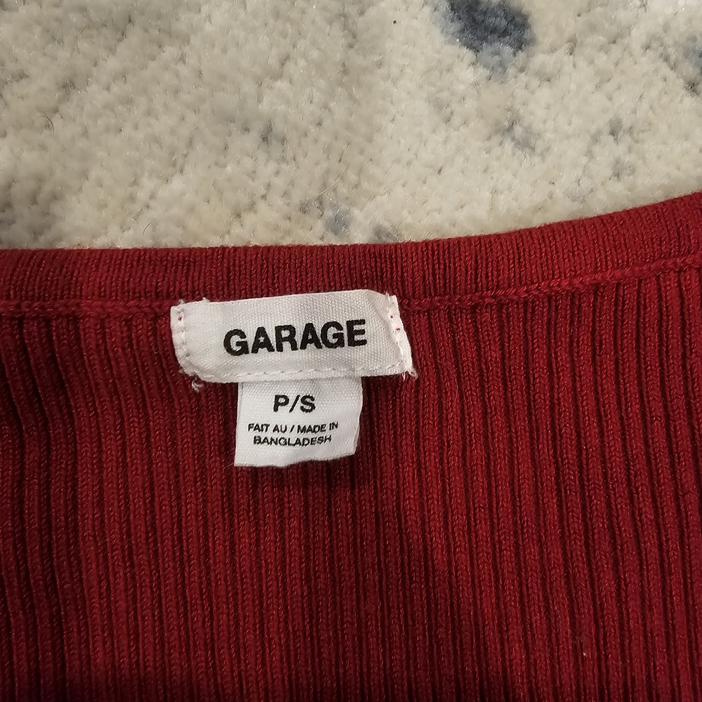 Garage Red Ribbed Top - Picture 4 of 5